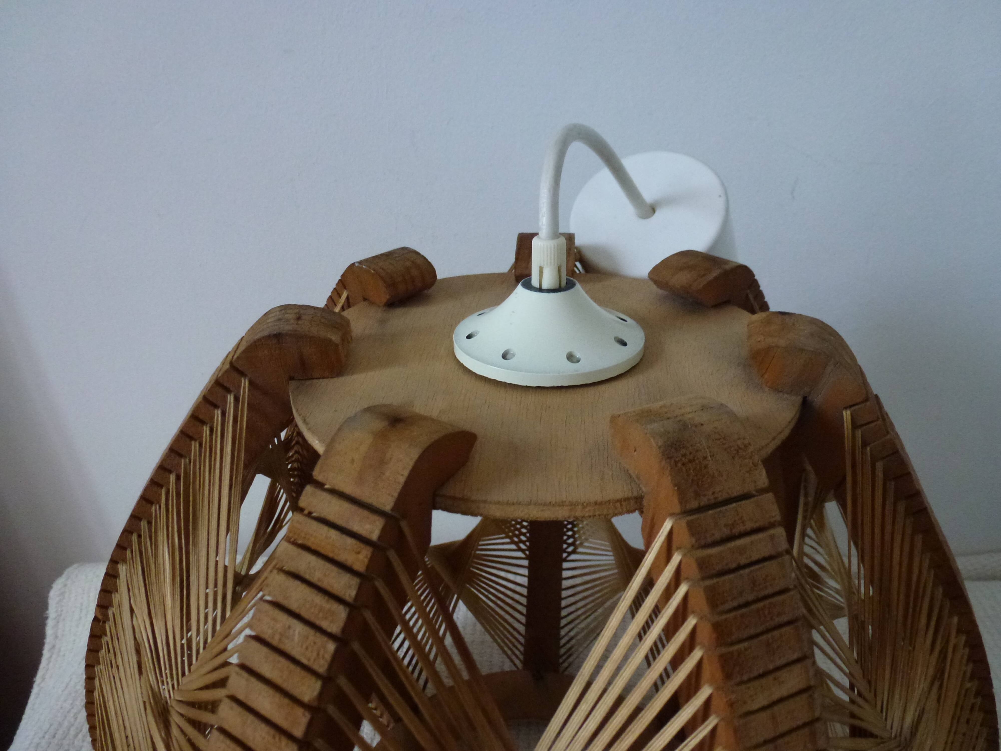 Hanging wood braided yarns Scandinavian design 60-70