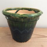 Glazed terracotta flowerpot