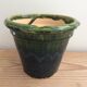 Glazed terracotta flowerpot