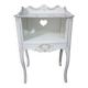 Old Louis XV Style Bedside Table in White and Gold