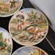 Set of 6 dessert plates Sarreguemines DV - Vintage Hunting Decor (1920)