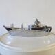 Vintage 60s stainless steel vinaigrette holder boat