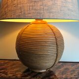 Rattan table lamp Italy 70s