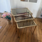 3 nesting bamboo tables