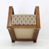 1930s Pair of Rare Refurbished Art Deco Armchairs in Walnut ,Reupholstered in Backhausen Fabric