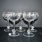 Saint-Louis set of 5 crystal wine glasses model 1930 Metra size 4593