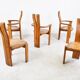 Set of 5 Brutalist dining chairs by Vamdrup Stolefabrik, 1960s