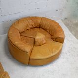 Leather modular sofa, 7 elements, 70s