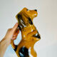 Pichet / carafe en barbotine chien marron clair