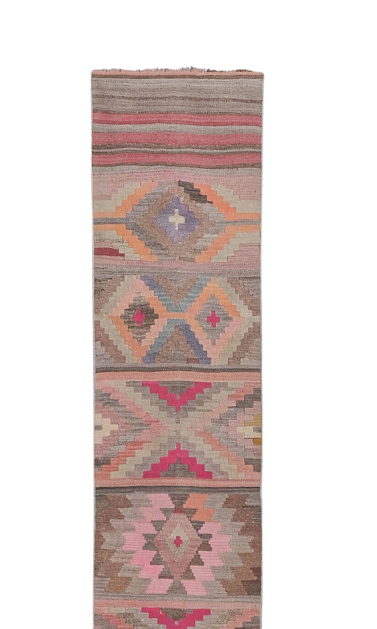 Vintage Turkish hallway rug 74x696 cm