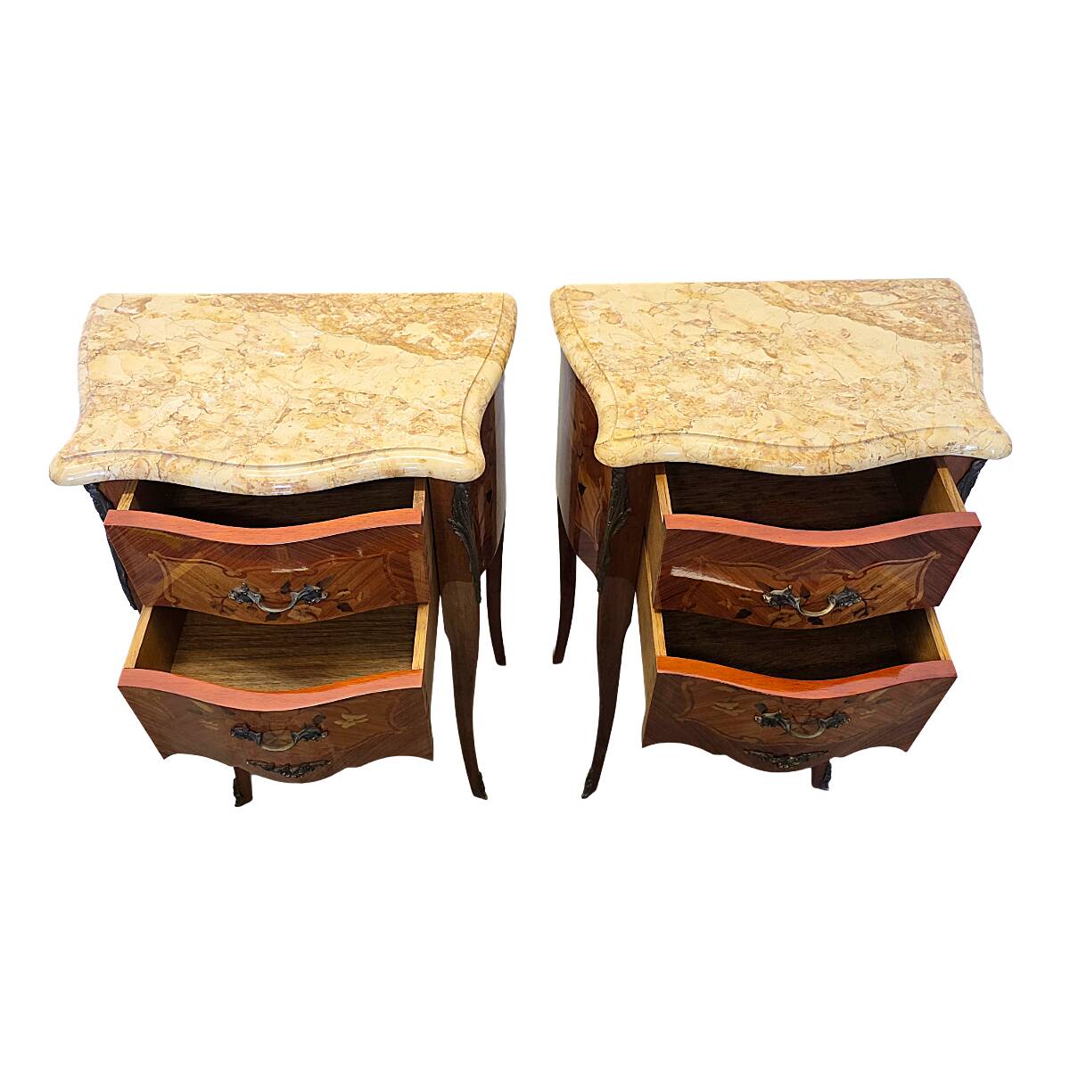 Tables de chevet de style Louis XV, années 1970