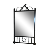 Turned wood mirror 54x95cm
