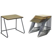 Table de bureau empilable militaire britannique en acier inoxydable