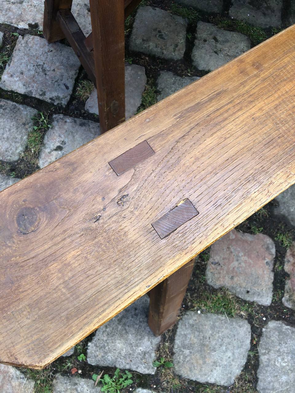 Pair of solid oak benches