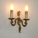 Stylish Vintage French Bronze Double Wall Sconce with Acanthus Leaf Detail