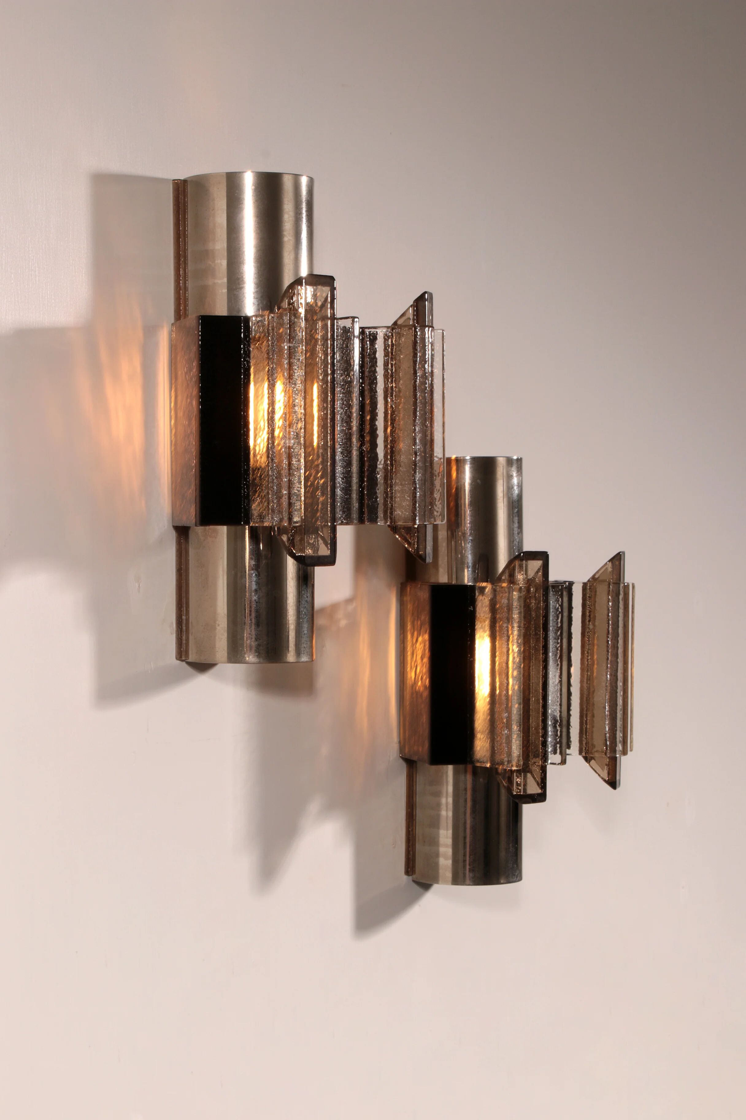 Danish Space Age wall sconces by Claus Bolby for Cebo Industri, 1970s