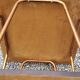 Vintage double wooden side table with copper base from the 50s