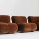 Vintage modular sofa brown velvet and chrome Italy 1970s