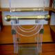 Umbrella stand in brass and clear lucite / plexiglass, 1960s