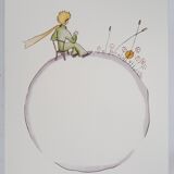 Antoine de Saint-Exupéry: The Little Prince watches the sunset, lithograph.