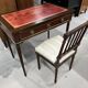 Flat desk and Louis XVI style chair in mahogany veneer (nineteenth century)