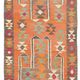 Turkish Handwoven Vintage Herki Kilim 103 cm x 338 cm