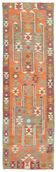 Turkish Handwoven Vintage Herki Kilim 103 cm x 338 cm