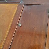 Dressing table with mirror and leather covering