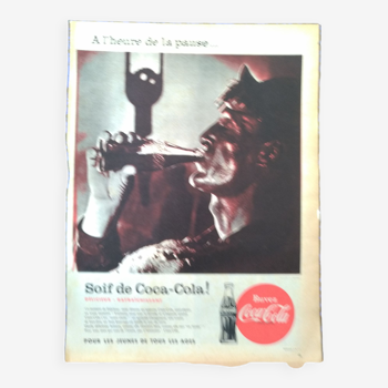 Une publicité papier   Coca -Cola    issue d'une revue d'époque