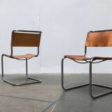 German vintage leather cantilever chairs S33 by Mart Stam for Thonet, set of 8