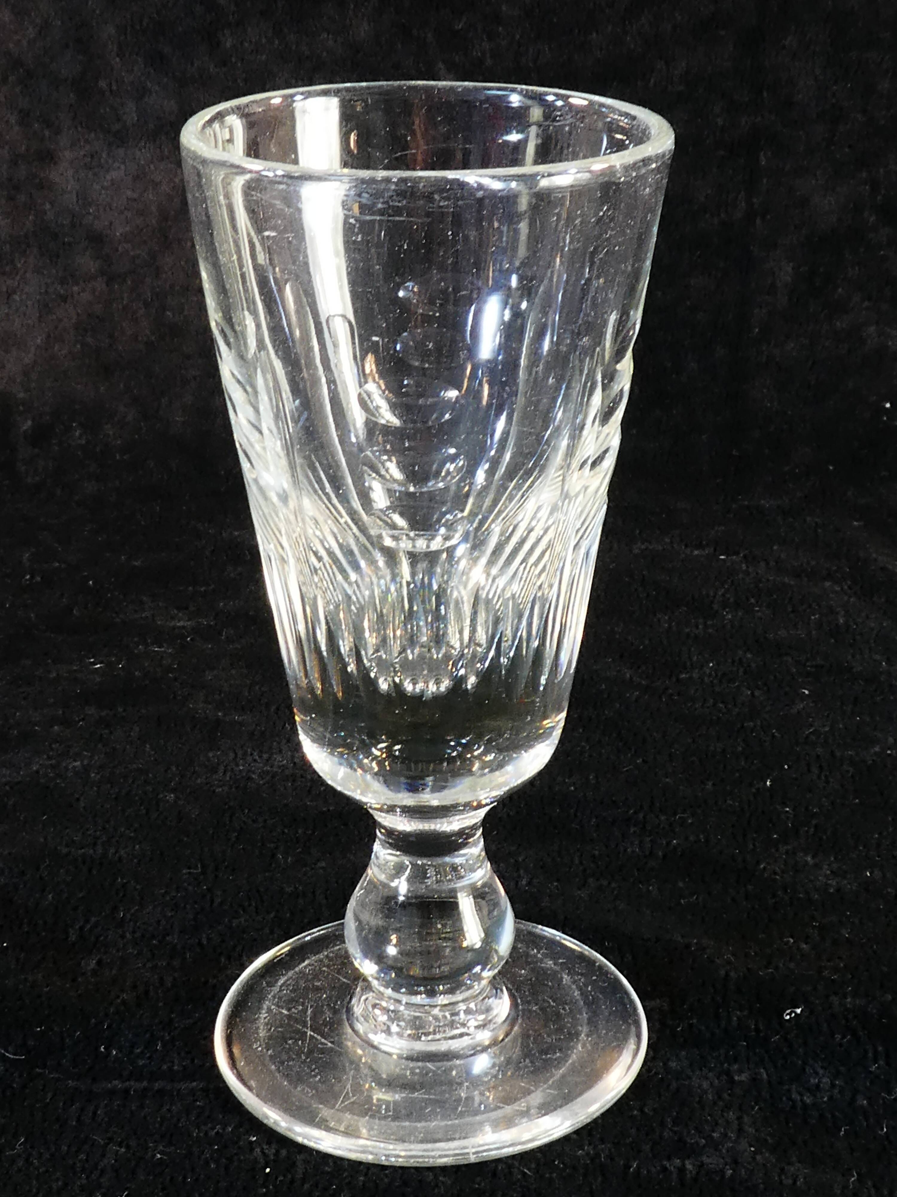 Old absinthe glass in blown and cut glass
