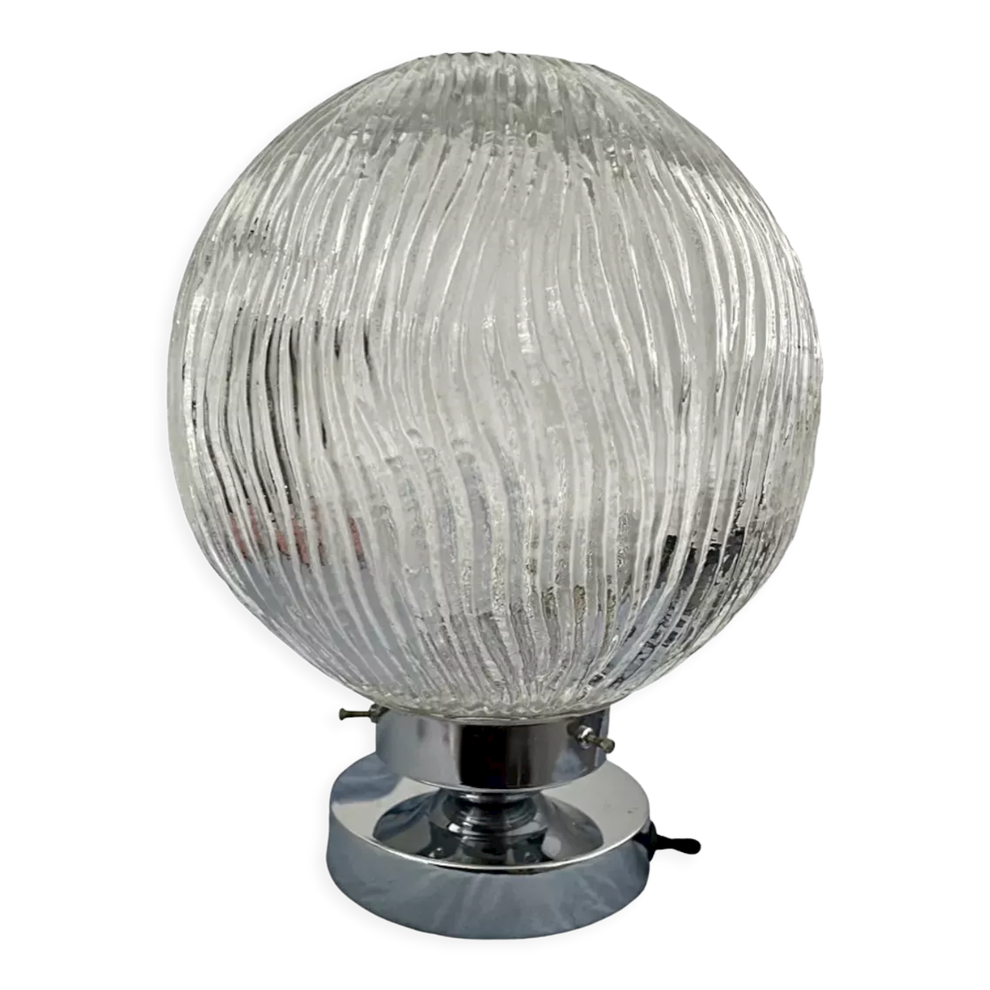 Table lamp glass and chrome