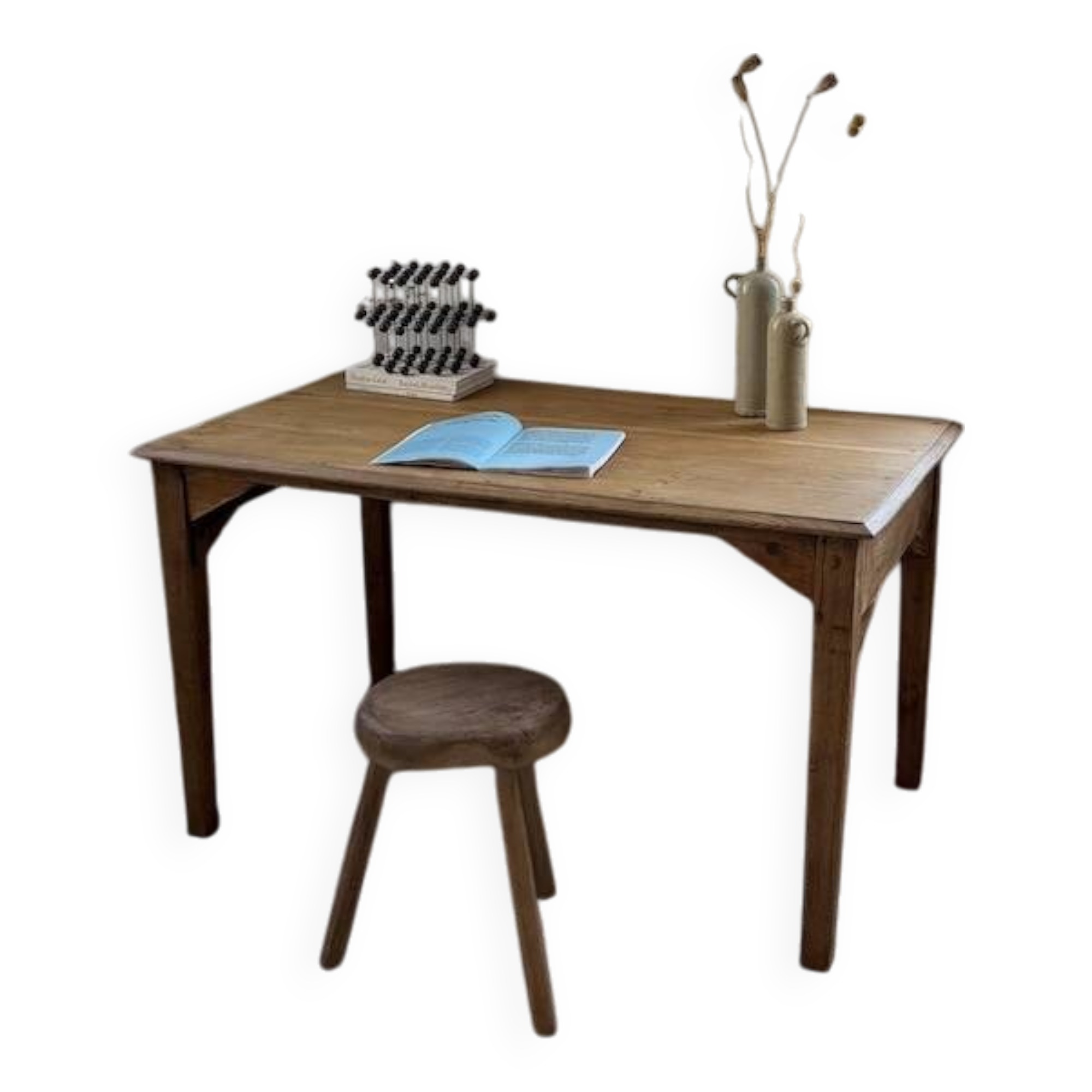 Oak desk with spindle legs, 1950s