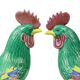 Pair of Glazed Polychrome Roosters Chinese Porcelain 34cm