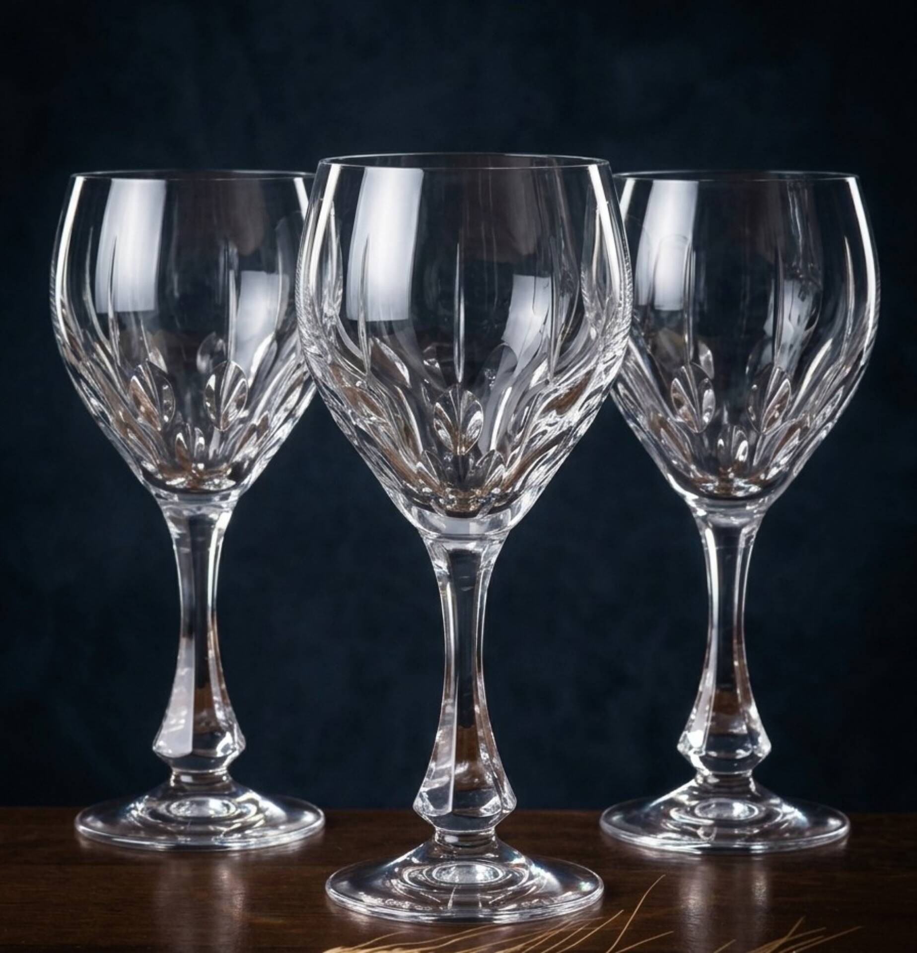 3 crystal stem glasses | Lorraine craftsmanship
