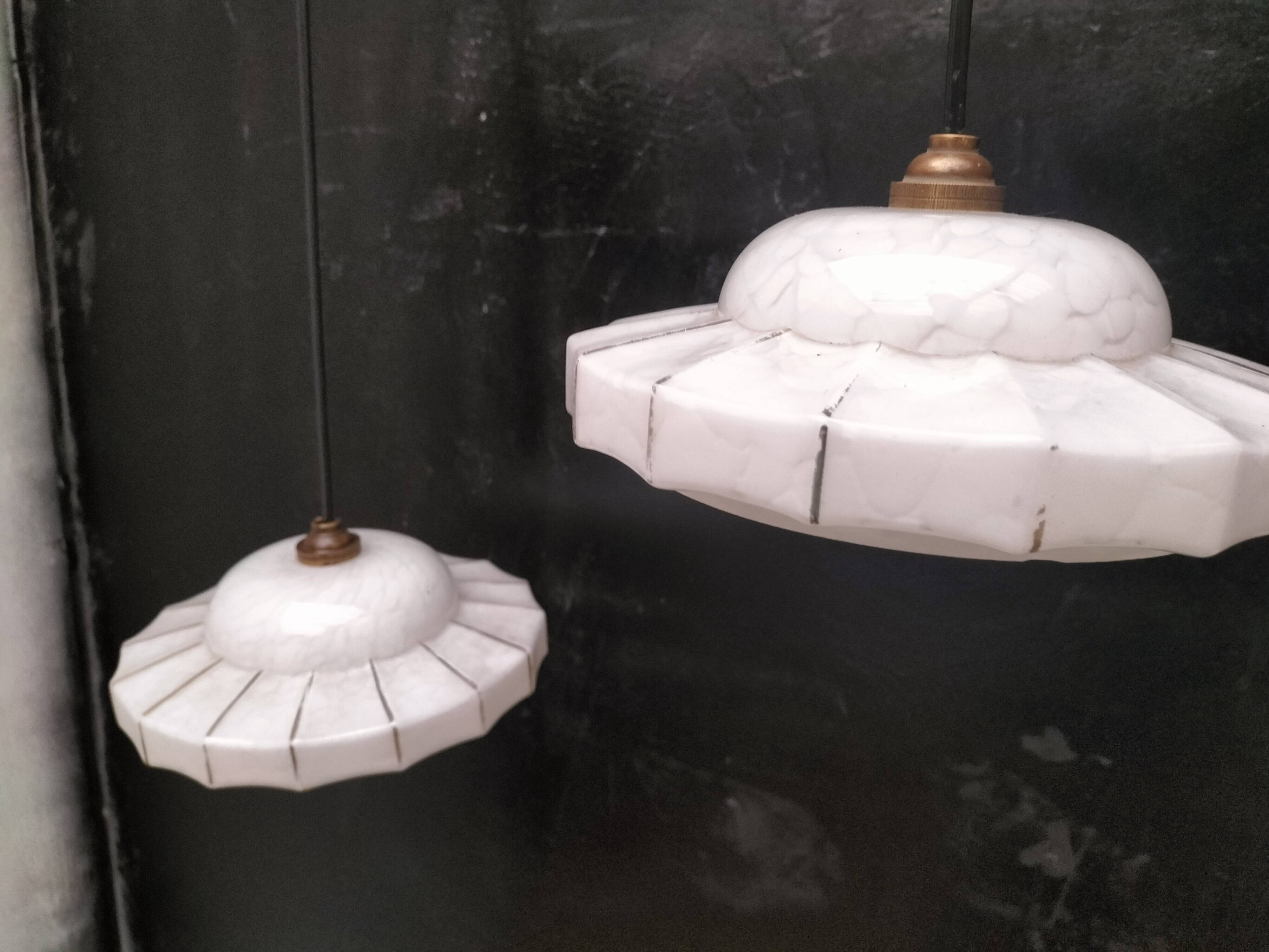 Opaline pendant lights