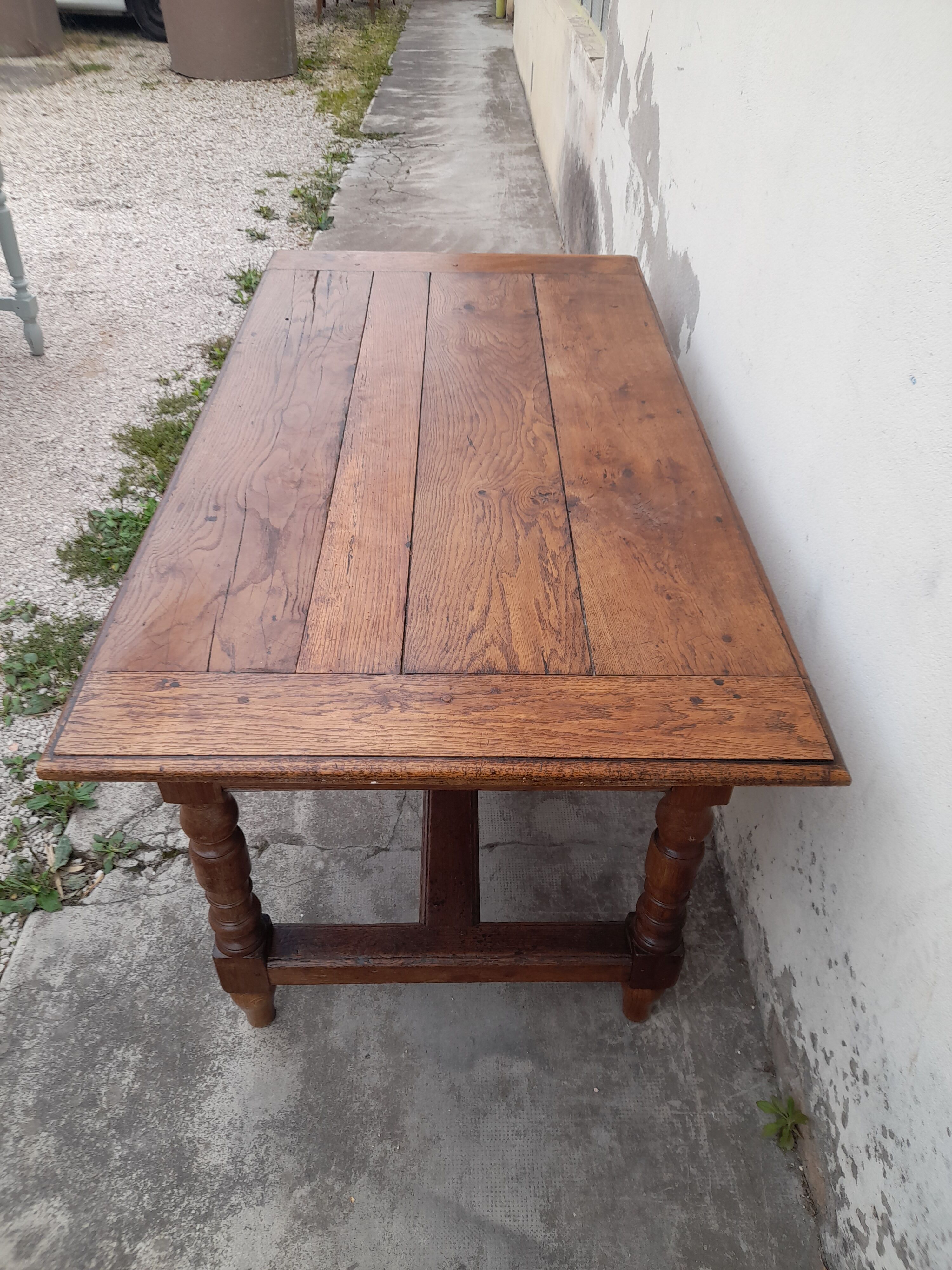 Rustic oak farmhouse table 19th -1m59