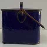 Old blue enamelled metal box