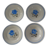 4 plates badonviller old earthenware 490112 blue rose germaine