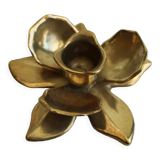 Golden brass candle holder