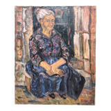 Naive painting portrait of a woman