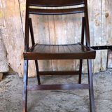 Vintage dark wood folding chair