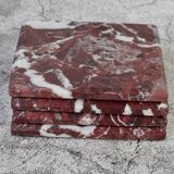 Madeji – Square coasters in natural pink marble – set of 4