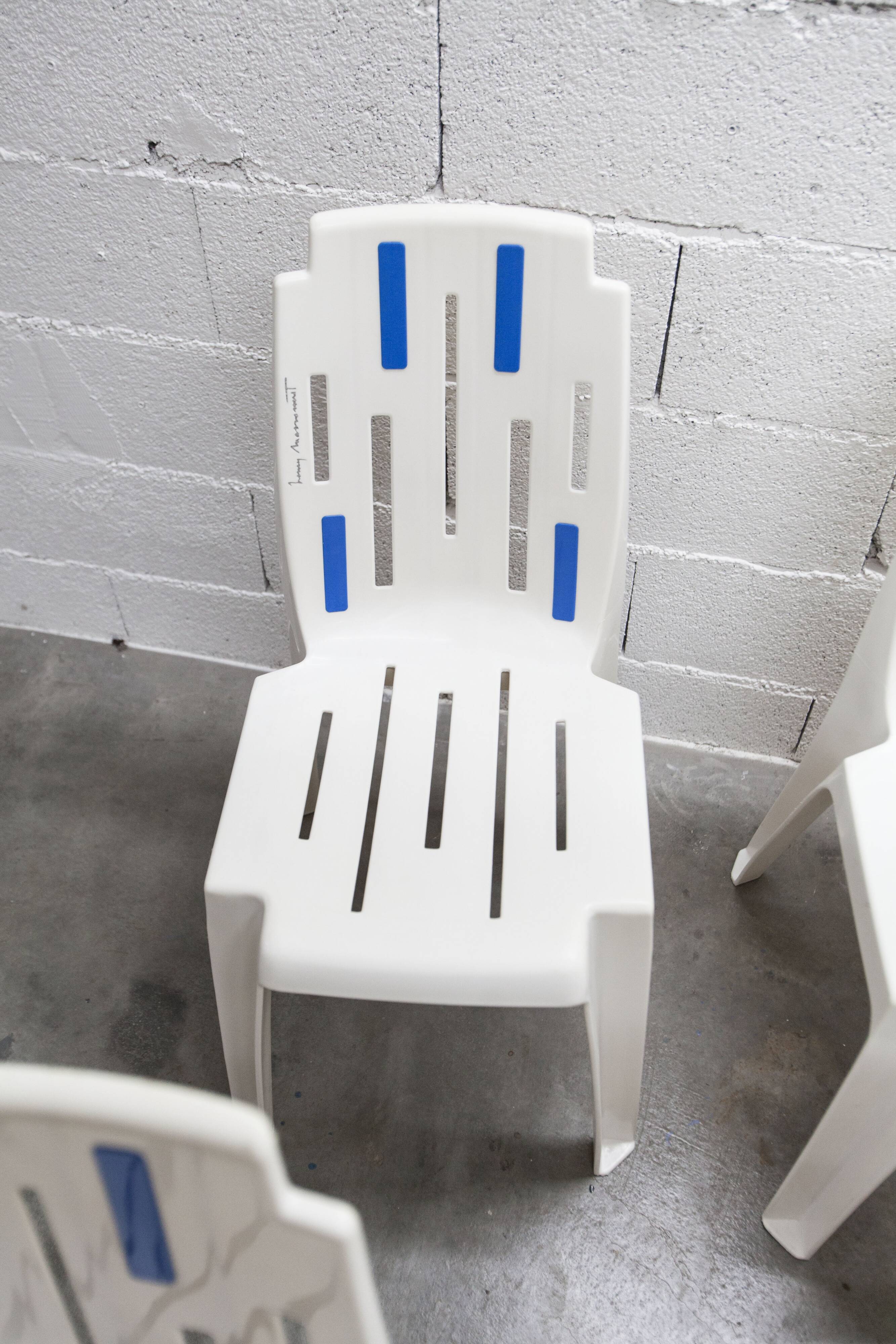 6 Mambo design chairs by Pierre Paulin, Henry Massonet line, by Stamp 1990.
