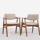 Midcentury Danish pair of chairs in teak by Erik Kirkegaard for Glostrup 1960s
