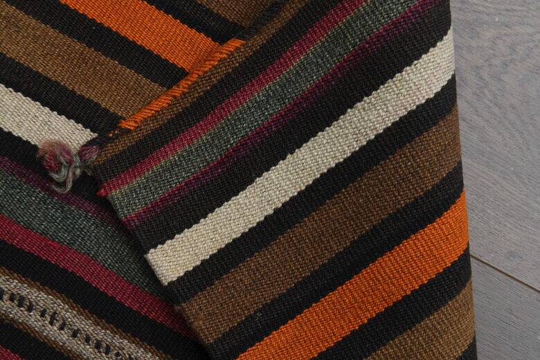 Vintage bath mat - Striped kilim