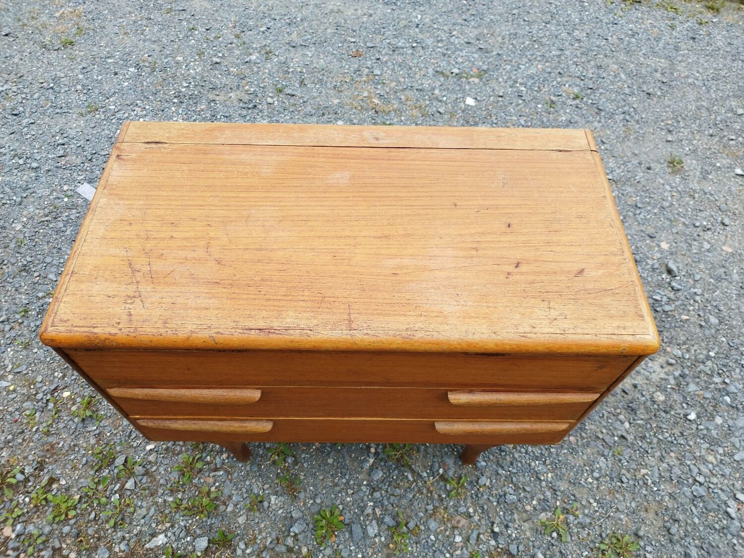 Scandinavian teak dressing table chest of drawers