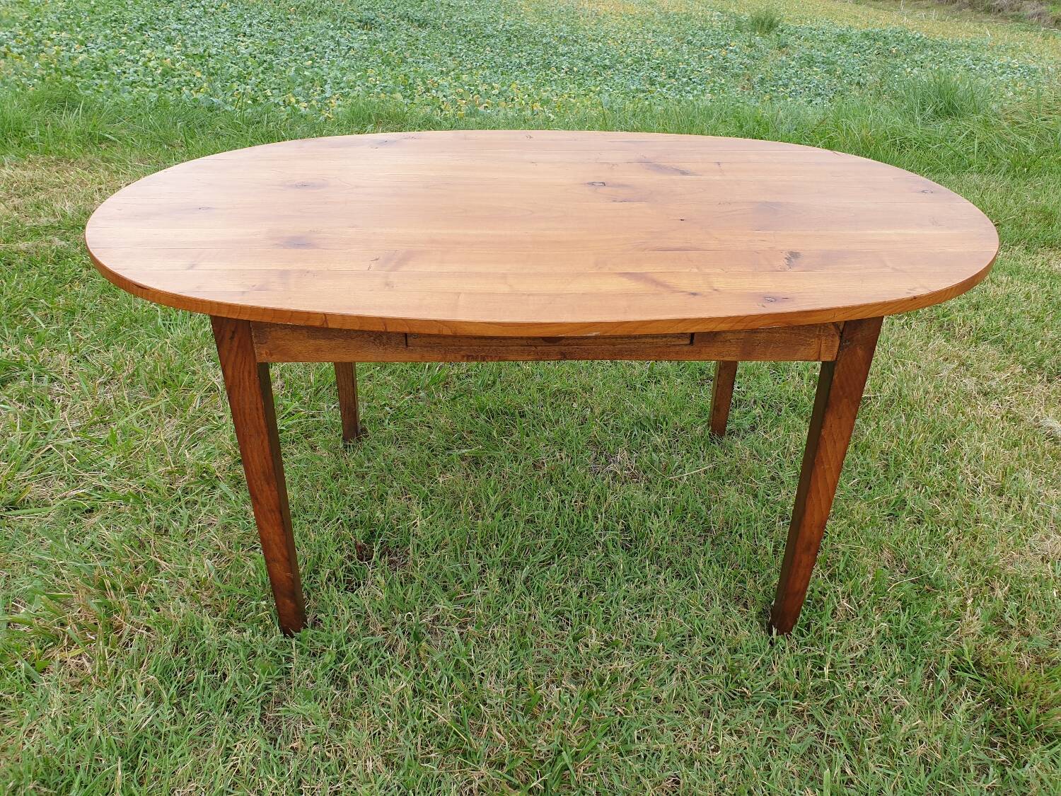 Oval cherry farmhouse table