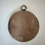 Miroir mural rond brutaliste des années 1950.