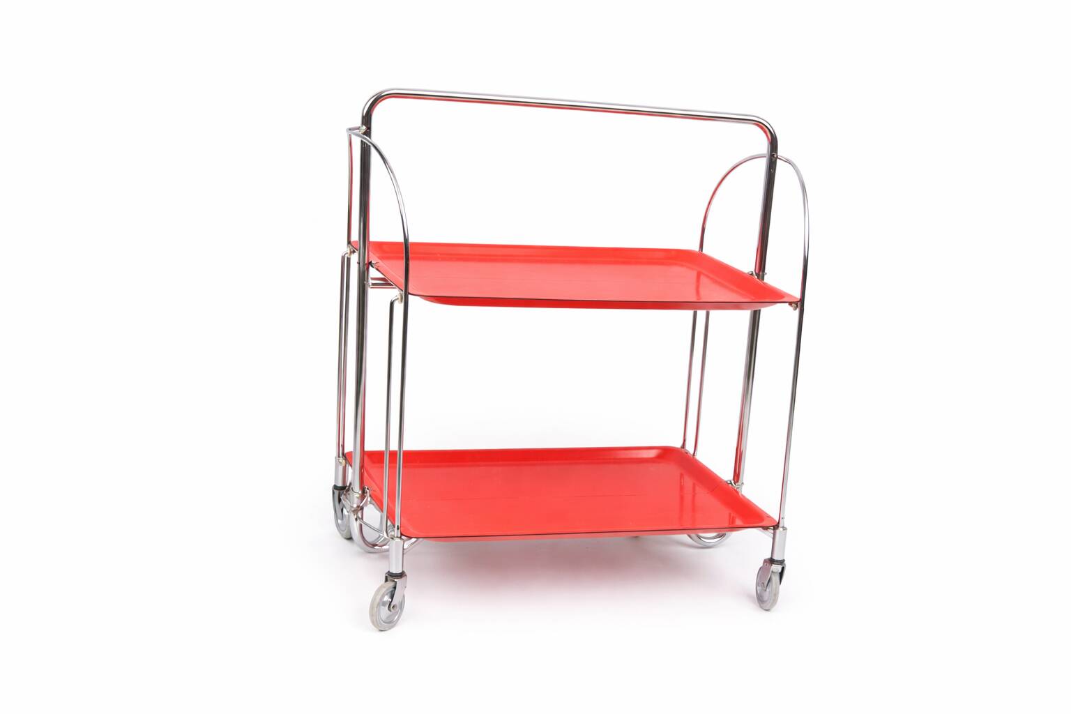 Table bar pliante en métal et panneau composite Dinett, rouge